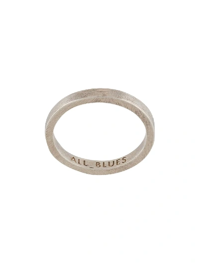 Shop All Blues Engraved Flat Ring In Silver