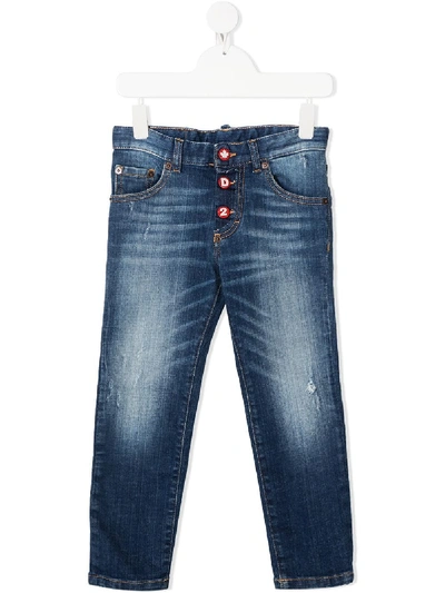 Shop Dsquared2 Faded Straight-leg Jeans In Blue