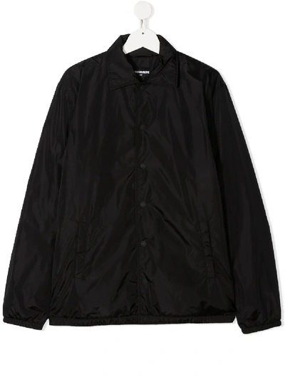 Shop Dsquared2 Teen Logo-print Jacket In Black