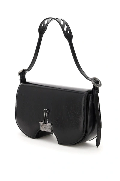 Shop Off-white Swiss Flap Bag Binder Clip In Black