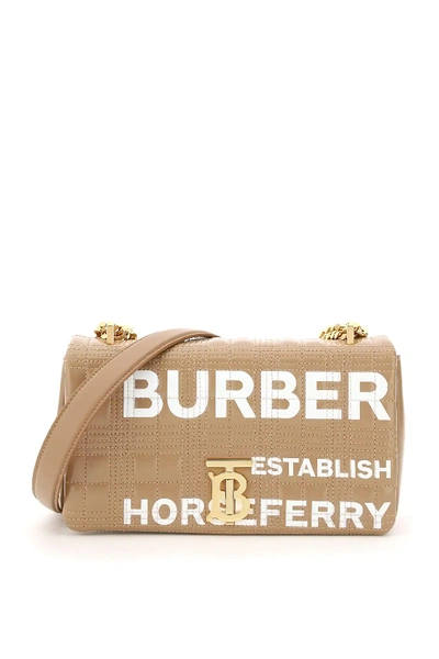 Shop Burberry Monogram Lola Quilted Bag In Beige,white