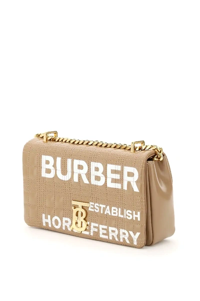 Shop Burberry Monogram Lola Quilted Bag In Beige,white