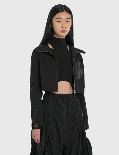 Shop Hyein Seo Cropped Windbreaker In Black