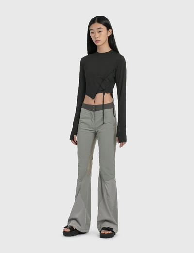 Shop Hyein Seo Low Rise Pants In Grey