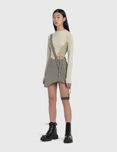 Shop Hyein Seo Garter Skirt In Grey