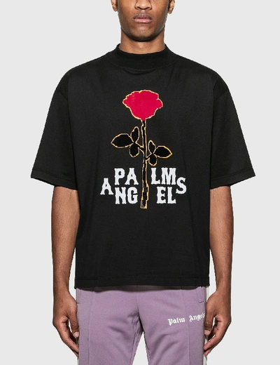 Shop Palm Angels Rose Boxy T-shirt In Black