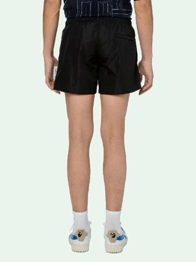 Shop Off-white Logo Swim Shorts In Black