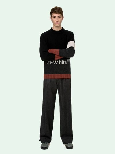 Shop Off-white Color Block Sweater In Black