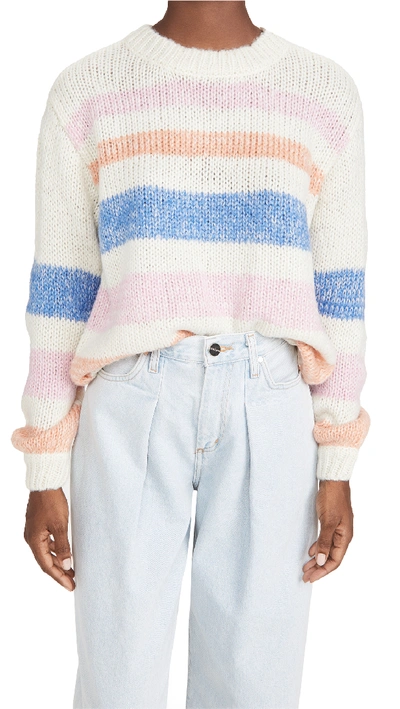 Shop Bb Dakota Making A Fuzz Stripe Sweater In Multi