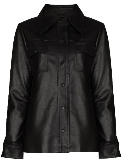 Shop Remain Rosalee Buttoned Shirt Jacket In Black