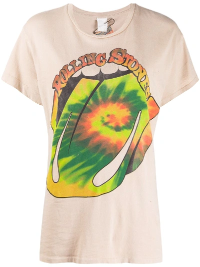 Shop Madeworn Rolling Stones Round Neck T-shirt In Neutrals