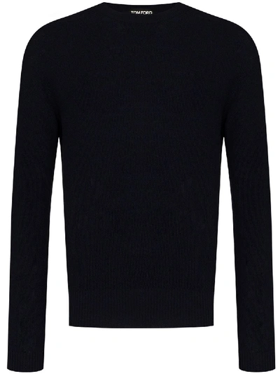 Shop Tom Ford Cashmere Fine-knit Jumper In Blue