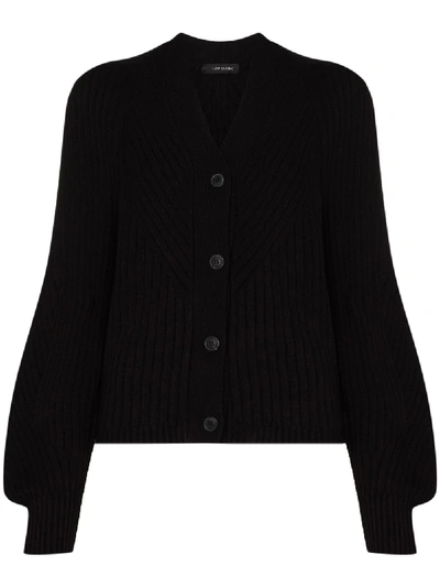 Shop Low Classic Ribbed Knit Cardigan In Black
