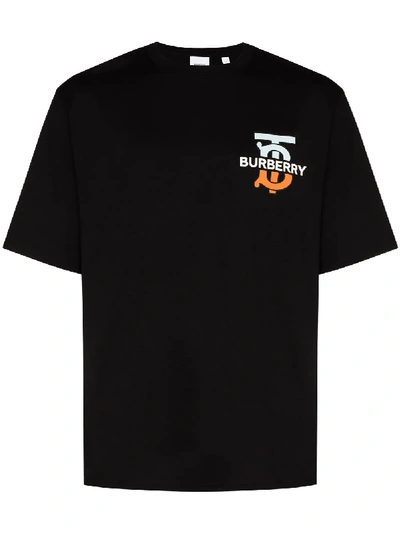 Shop Burberry Ganther Logo T-shirt In Black