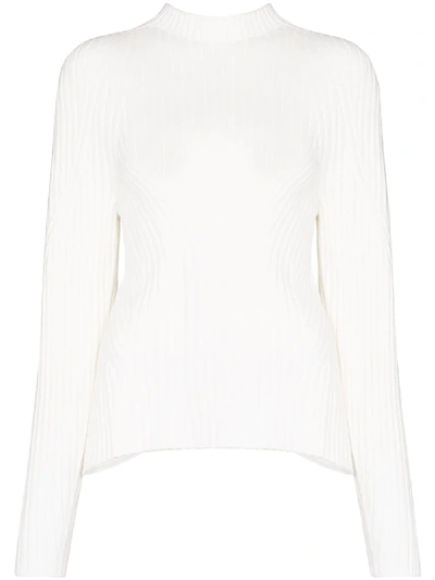 Shop Low Classic Ribbed-knit Open-back Jumper In Neutrals