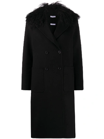 Shop P.a.r.o.s.h Leak Double-breasted Midi Coat In Black