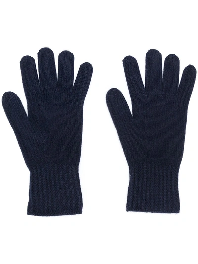 Shop Agnona Cashmere Knitted Gloves In Black