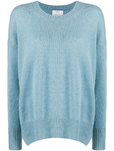 Shop Allude Cashmere Flared Jumper In Blue