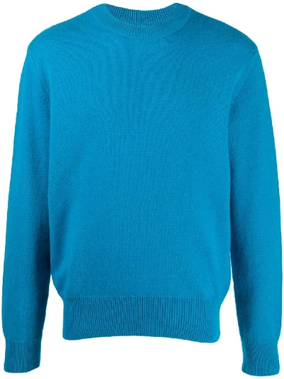 Shop Sunflower Fine-knit Crew Neck Jumper In Blue