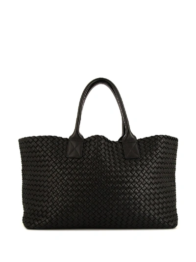 Pre-owned Bottega Veneta 2010s Cadat Intrecciato Tote Bag In Black