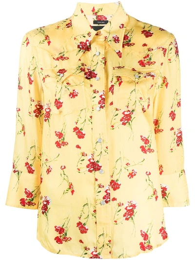 Shop R13 Floral Button-down Shirt In Yellow