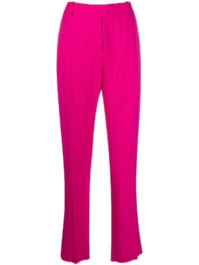 Valentino Mid-rise Straight Trousers In Pink