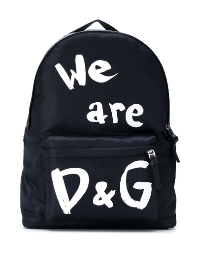 Shop Dolce & Gabbana D&g-print Backpack In Blue