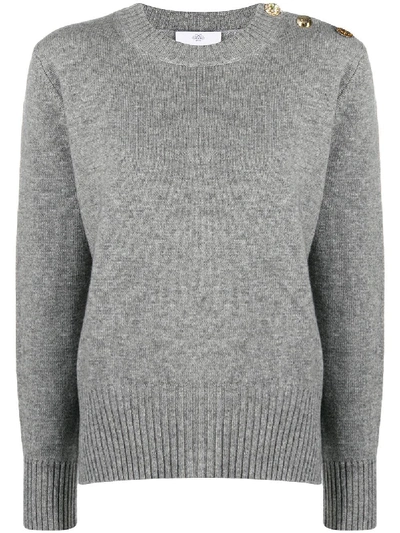 Shop Allude Long-sleeve Fitted Jumper In Grey