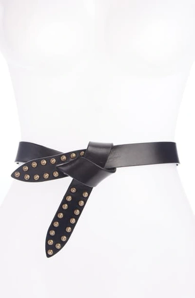 Shop Isabel Marant Lelo Studded Leather Belt In Black