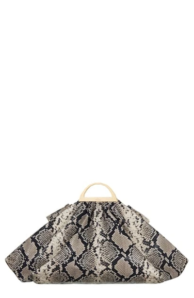 Shop The Volon Gabi Snake Embossed Leather Top Handle Bag In Ivory Python