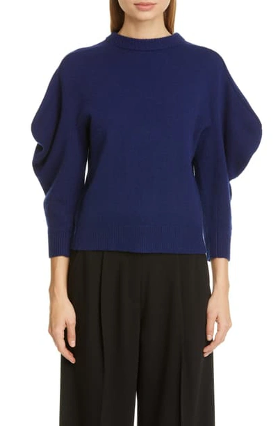Shop Proenza Schouler Leg Of Mutton Sleeve Cashmere Sweater In Indigo