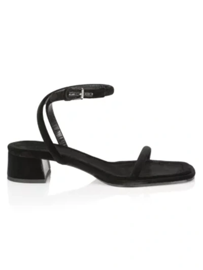 Shop The Row Kate Velvet Sandals In Black