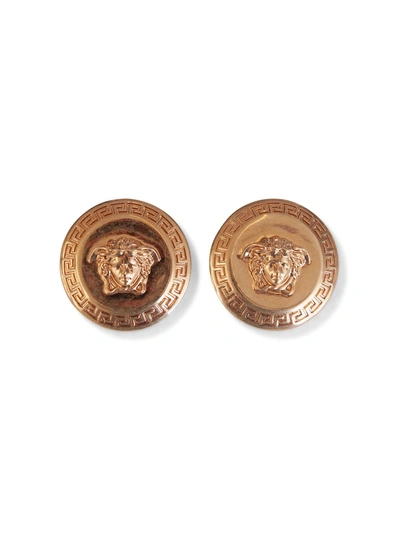 Shop Versace Medusa Studs Earrings In Oro