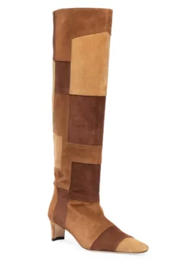 Shop Staud Women's Wally Suede Knee-high Boots In Plum