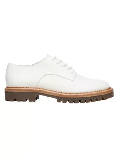 Shop Vince Women's Camilla Croc-embossed Leather Oxfords In Off White