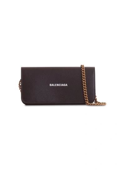 Shop Balenciaga Cash Cont On Chain In Nero