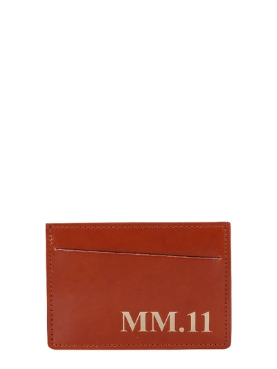 Shop Maison Margiela Card Holder With Logo In Marrone