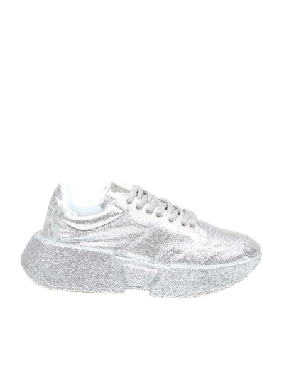 Shop Mm6 Maison Margiela Mm6 Fine Glitter Sneakers Color Silver