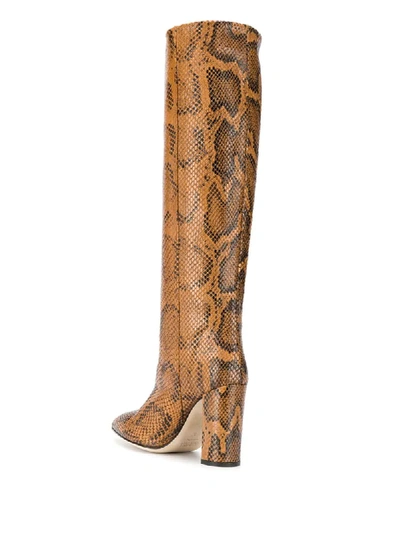 Shop Paris Texas Snake Skin Knee-high Boots In Brown