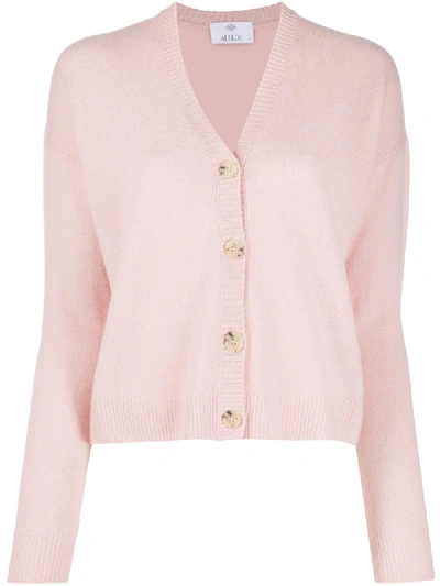 Shop Allude V-neck Cashmere Cardigan In Pink