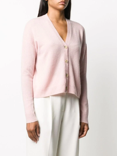 Shop Allude V-neck Cashmere Cardigan In Pink