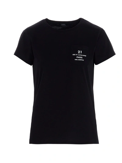 Shop Karl Lagerfeld Rue St Guillame T-shirt In Black
