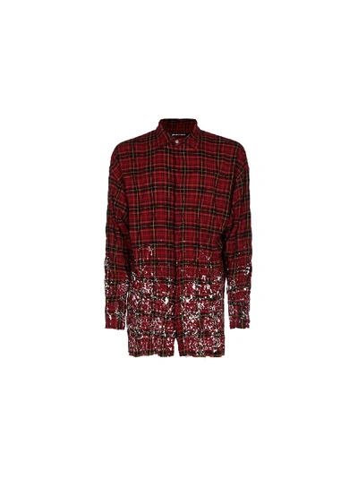 Shop Palm Angels Shirt In Red/white