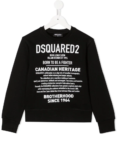 Shop Dsquared2 Printed Sweatshirt In Black