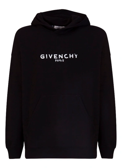 Shop Givenchy Logo Hoodie In Nero