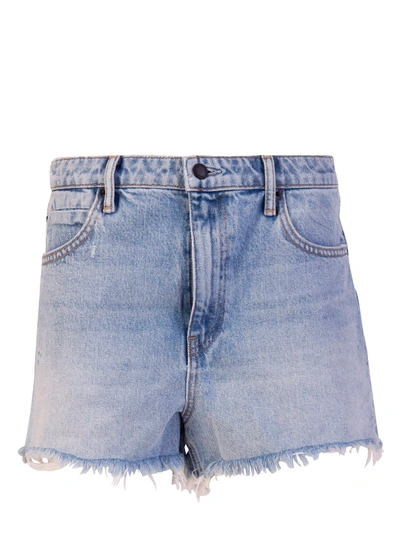 Shop Alexander Wang Light Blue Cotton Shorts