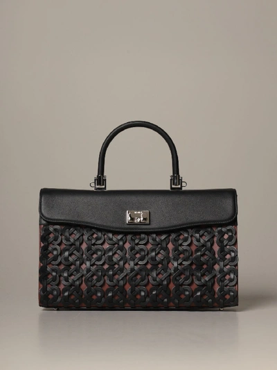 Shop Rodo Bag In Woven Leather In Black