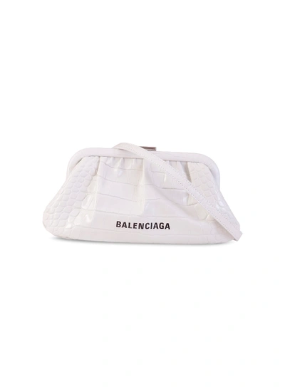 Shop Balenciaga Xs Cloud Clutch In Bianco