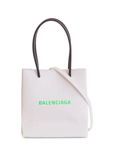 Shop Balenciaga Shopping Tote North-south Xxs In Bianco