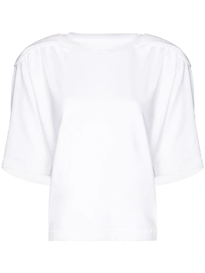 Shop Remain Verona Shoulder-pad T-shirt In White